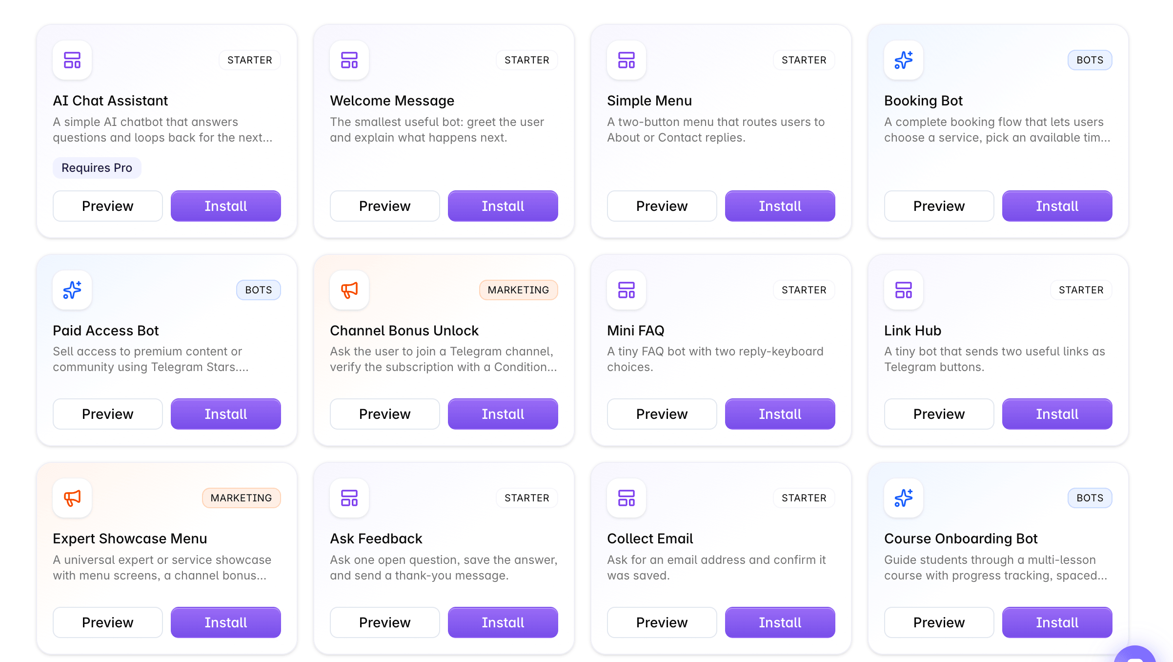 конструктор Telegram-ботов
