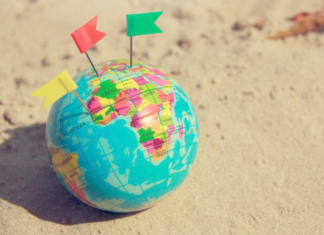 тест по географии, карта мира, глобус